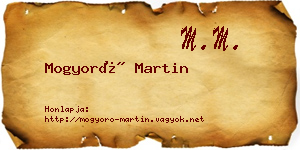 Mogyoró Martin névjegykártya